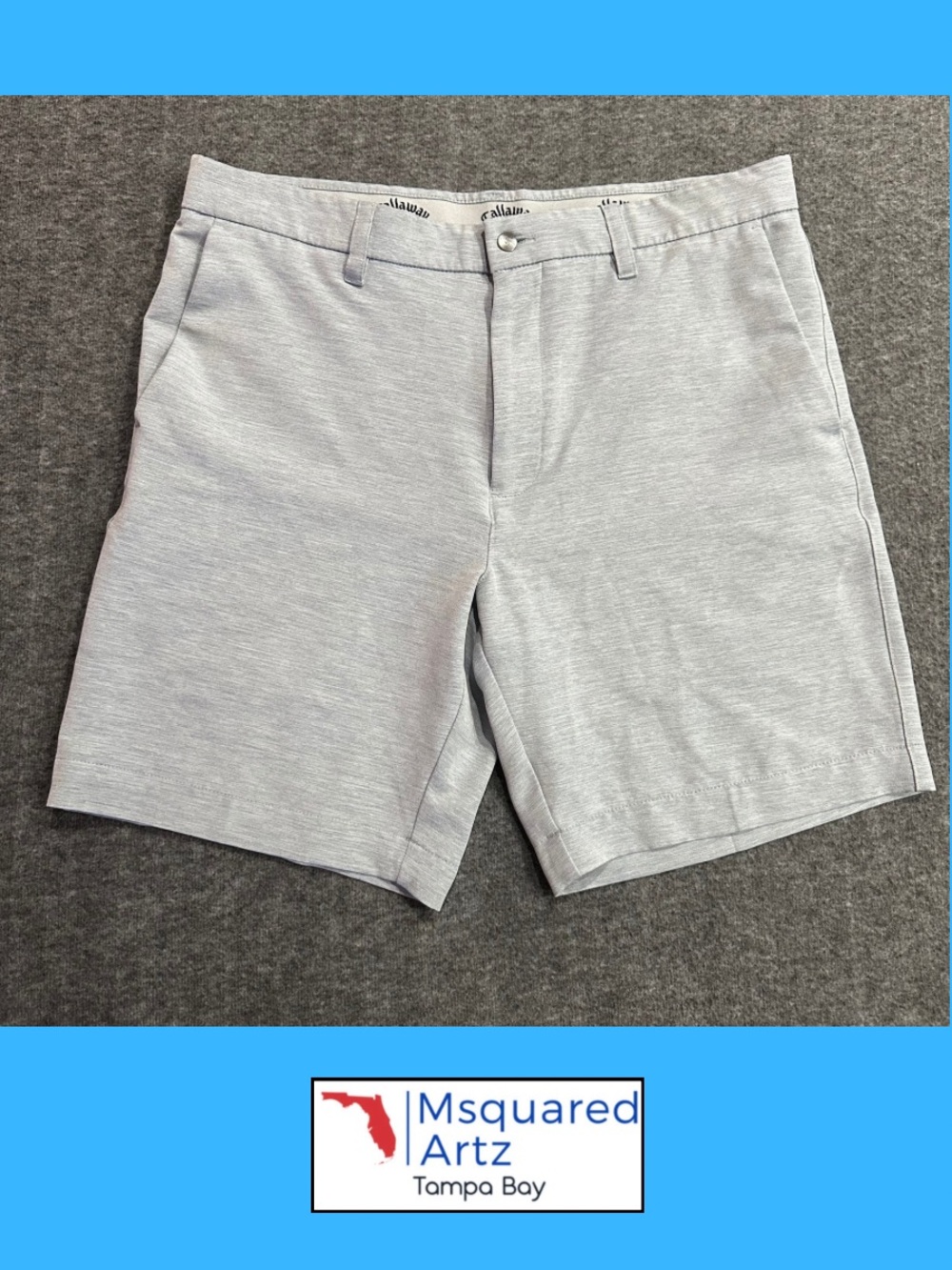 Callaway Men's Gray Heather Stretch Golf Performance Shorts Size 36 9" Inseam